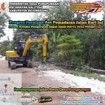 Progres Perataan Dan Pemadatan Jalan Poros Desa Pungpungan