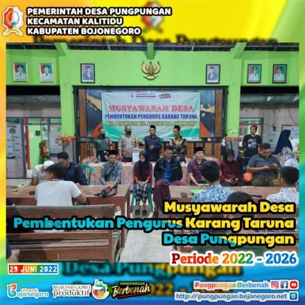 MUSYAWARAH DESA PEMBENTUKAN PENGURUS KARANG TARUNA PERIODE 2022-2026 DESA PUNGPUNGAN