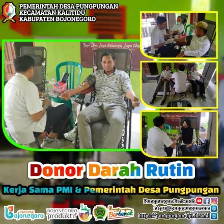 DONOR DARAH RUTIN DI BALAI DESA PUNGPUNGAN