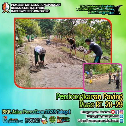 PUNGPUNGAN : PEMBONGKARAN PAVING DI RT.028-029 RW.004