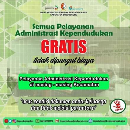 INFO PUNGPUNGAN : GRATIS, SEMUA ADMINISTRASI KEPENDUDUKAN