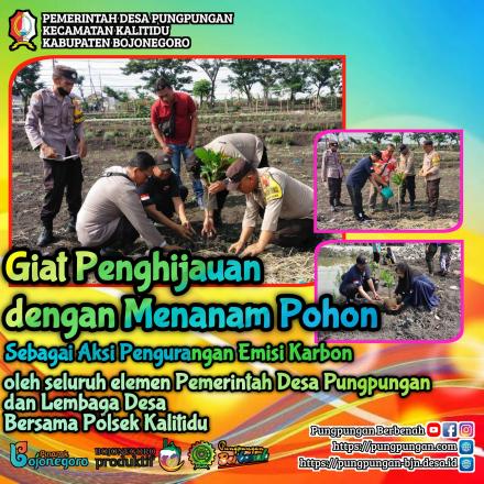 Desa Pungpungan Bersama Polsek Kalitidu Gelar Aksi Penghijauan untuk Kurangi Emisi Karbon